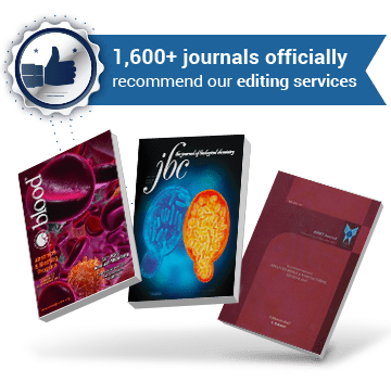 1,600+ journals officially recommend our editing services